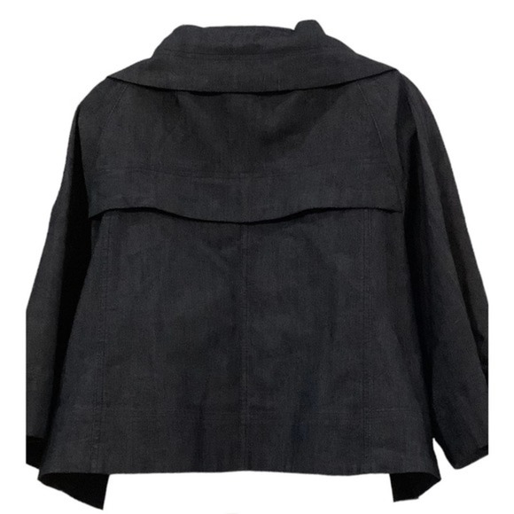 Sandro‎ Dark Denim Cropped Zipper Jacket SIZE XL - Picture 2 of 2